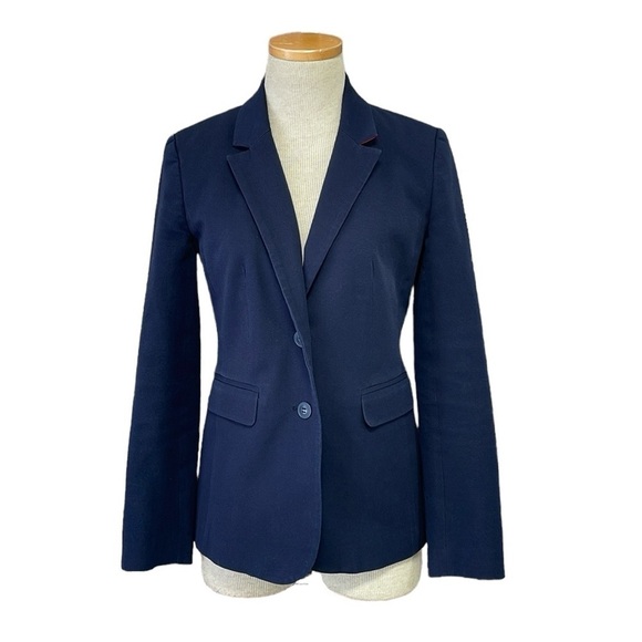 1901 Blazer Women's 2 Blue Suit Coat Jacket Buttons Collar Business Office - Picture 1 of 13